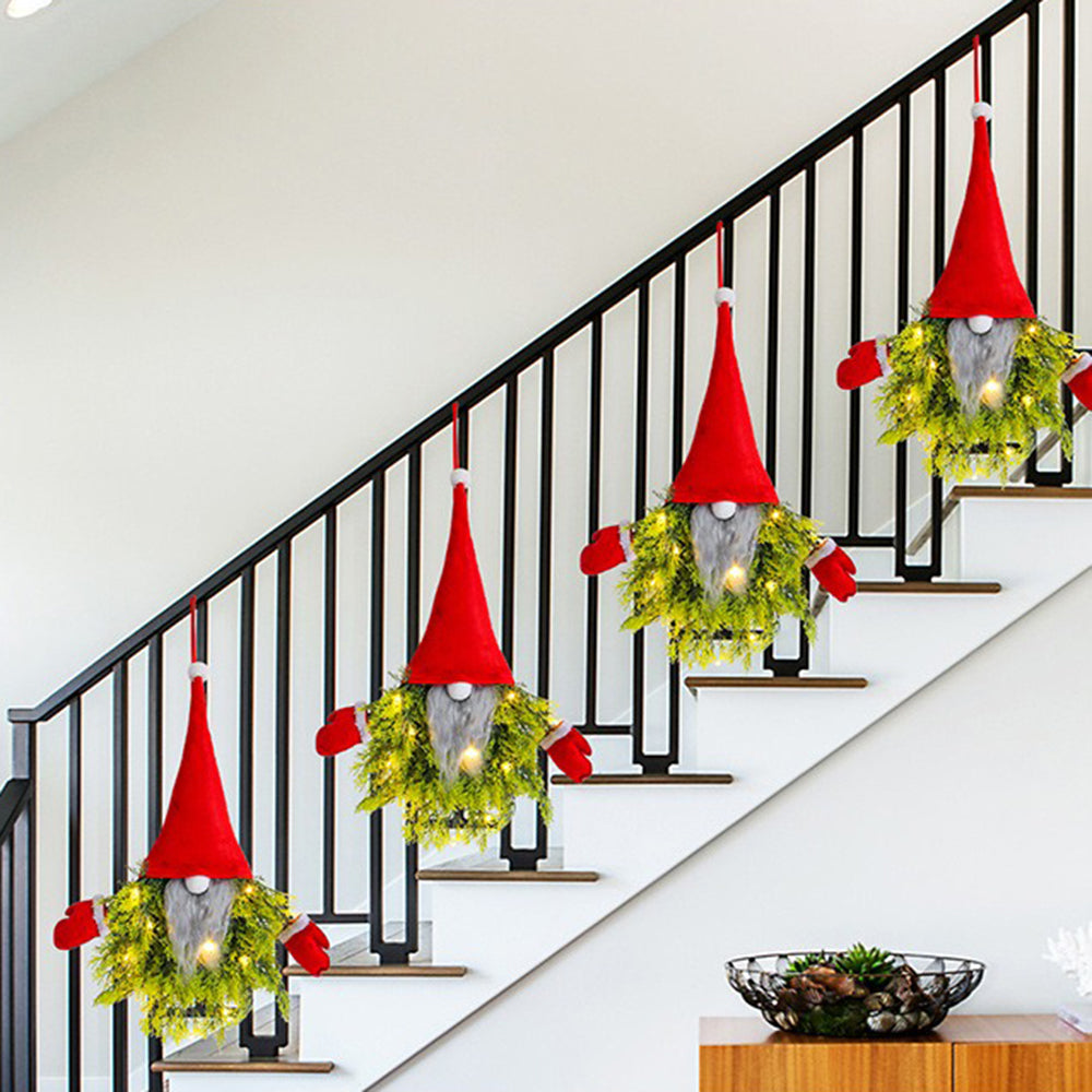 🔥Weihnachtsrabatt 50% Rabatt✨ Beleuchteter Wichtel-Weihnachtstürkranz