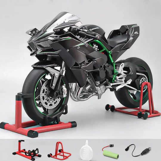 🏍️1:10 Legierungsmodell Kawasaki H2R, dynamische Details. Rennstrecken-inspirierter Stil.