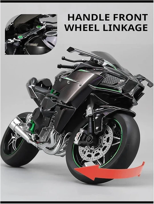 🏍️1:10 Legierungsmodell Kawasaki H2R, dynamische Details. Rennstrecken-inspirierter Stil.