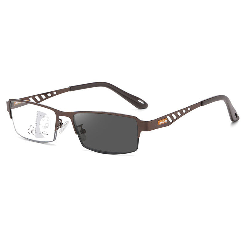 RAHMENLOSE, INTELLIGENTE, FARBWECHSELNDE MULTIFOKALE LESEBRILLE AUS REINEM TITAN