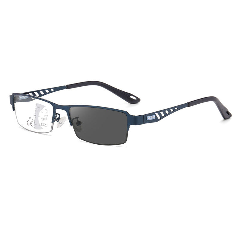 RAHMENLOSE, INTELLIGENTE, FARBWECHSELNDE MULTIFOKALE LESEBRILLE AUS REINEM TITAN