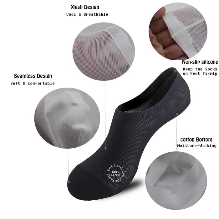🔥Ultradünne rutschfeste Socken kombiniert mit Baumwollsocken ohne sichtbar zu sein