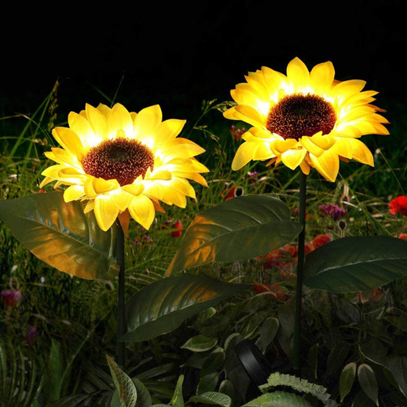 Sonnenblumen-Garten-Rasenlampe (2 Stück)