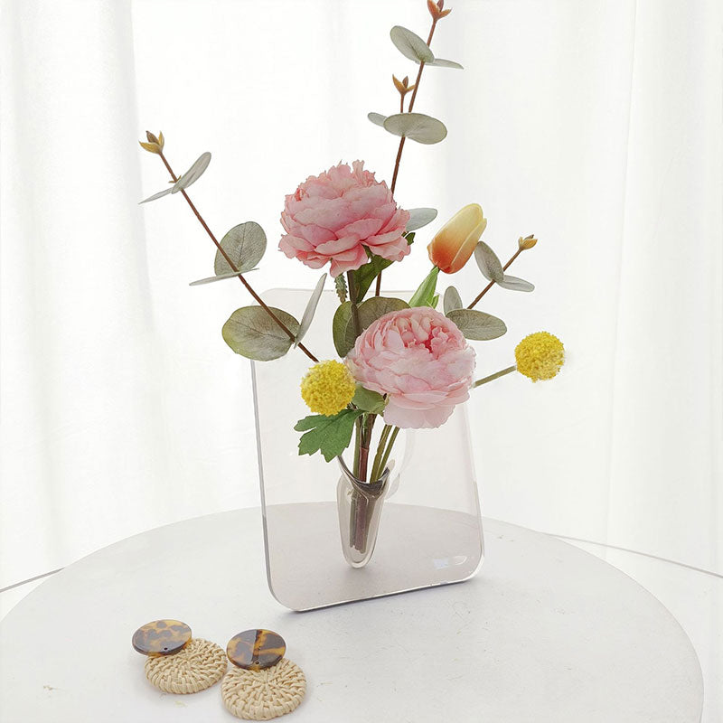 Acryl-Fotorahmen, Vase, Blumenarrangement