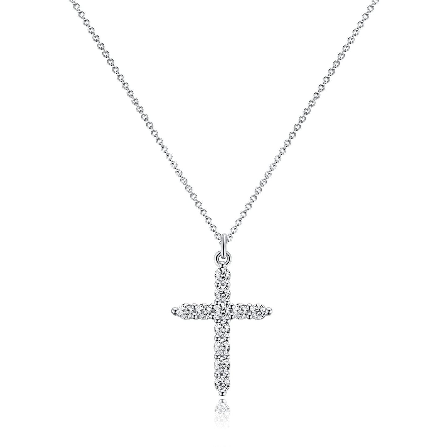 Halskette mit gedrehter Krone aus Stein mit Kreuz
