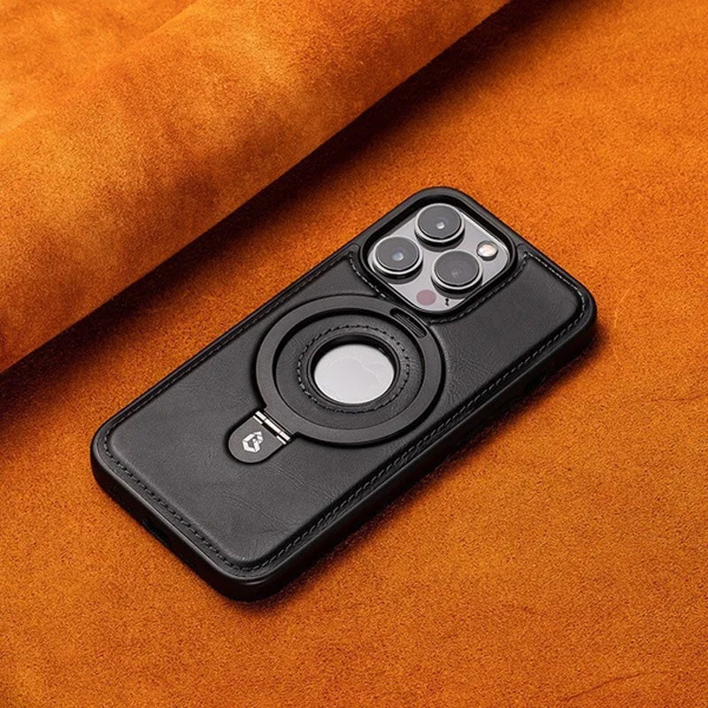 (🎁2024-Hot Sale🎁)Luxuriöse Leder-Telefonhülle mit unsichtbarem Ständer