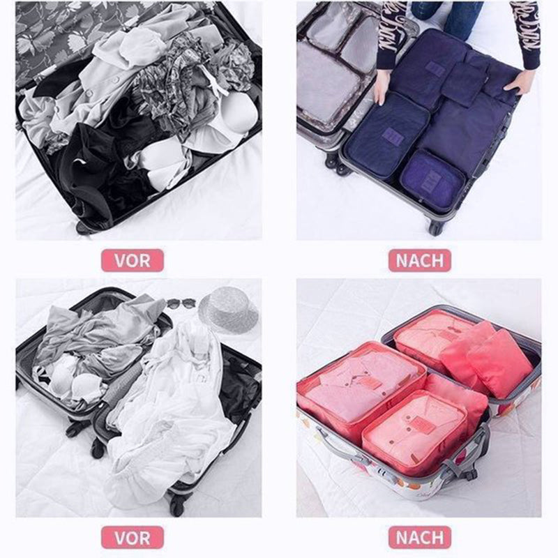 Tragbare Packwürfel für Gepäck - 6 Stück