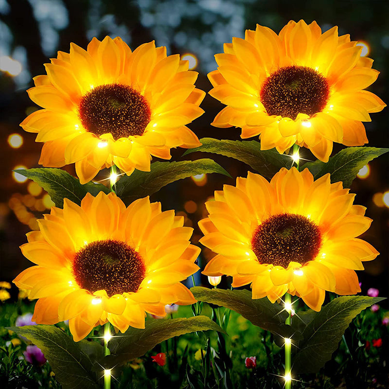 Sonnenblumen-Garten-Rasenlampe (2 Stück)