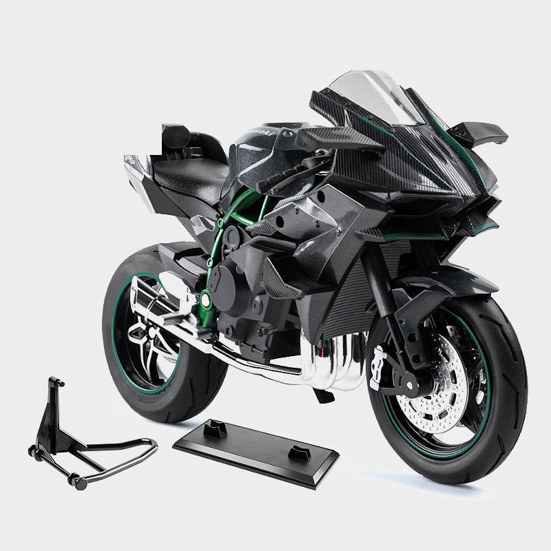 🏍️1:10 Legierungsmodell Kawasaki H2R, dynamische Details. Rennstrecken-inspirierter Stil.