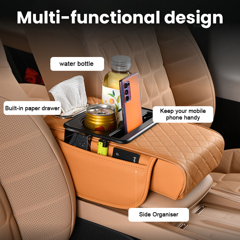 4-in-1-Taschentuchbox für die erhöhte Mittelarmlehne des Autos