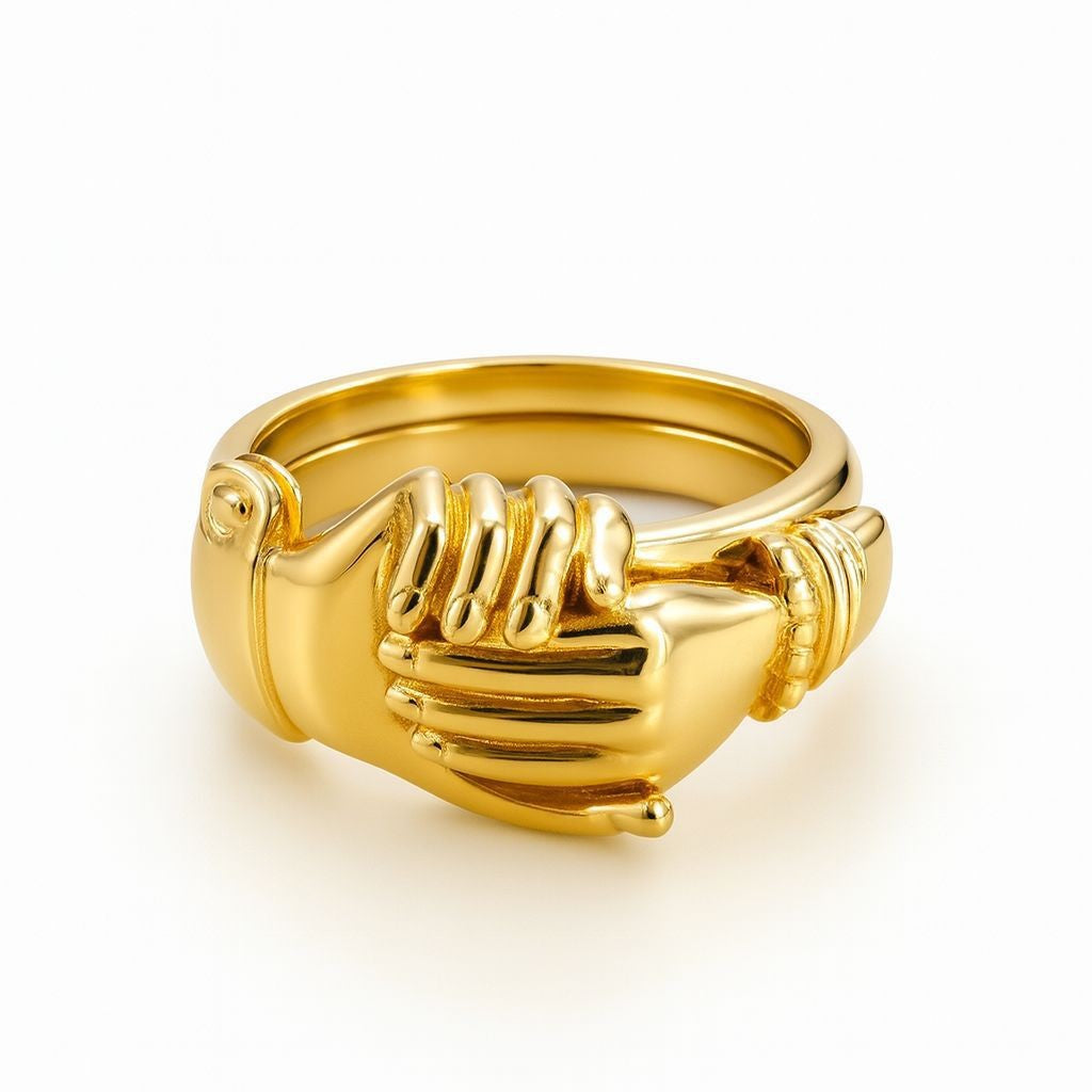 💞 Open hands heart ring