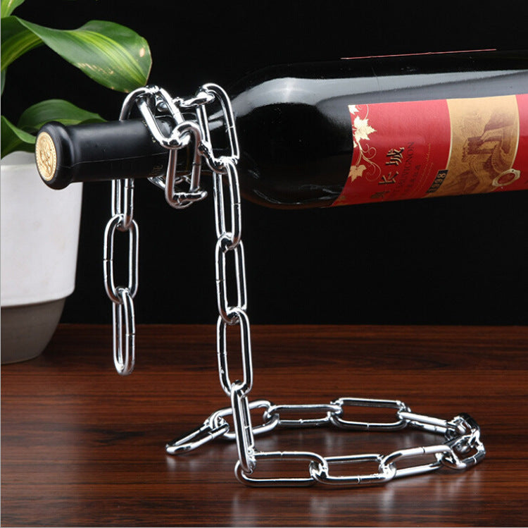 Weinflaschenhalter mit Kettengliedern