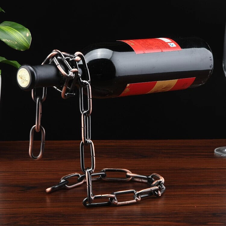 Weinflaschenhalter mit Kettengliedern