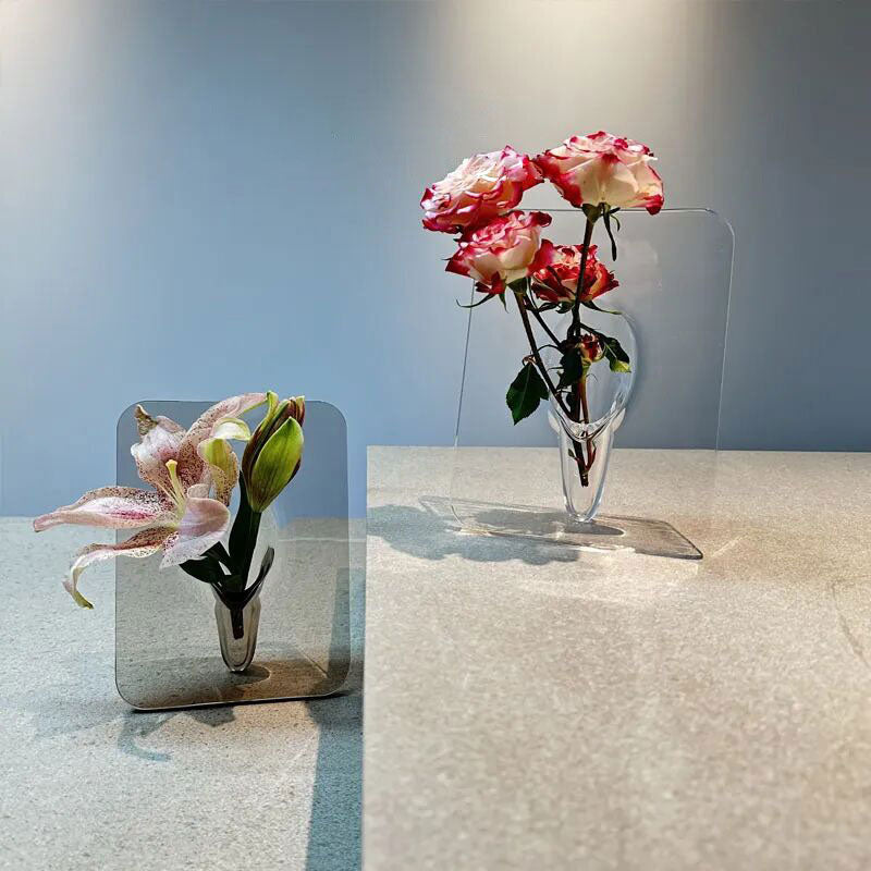 Acryl-Fotorahmen, Vase, Blumenarrangement