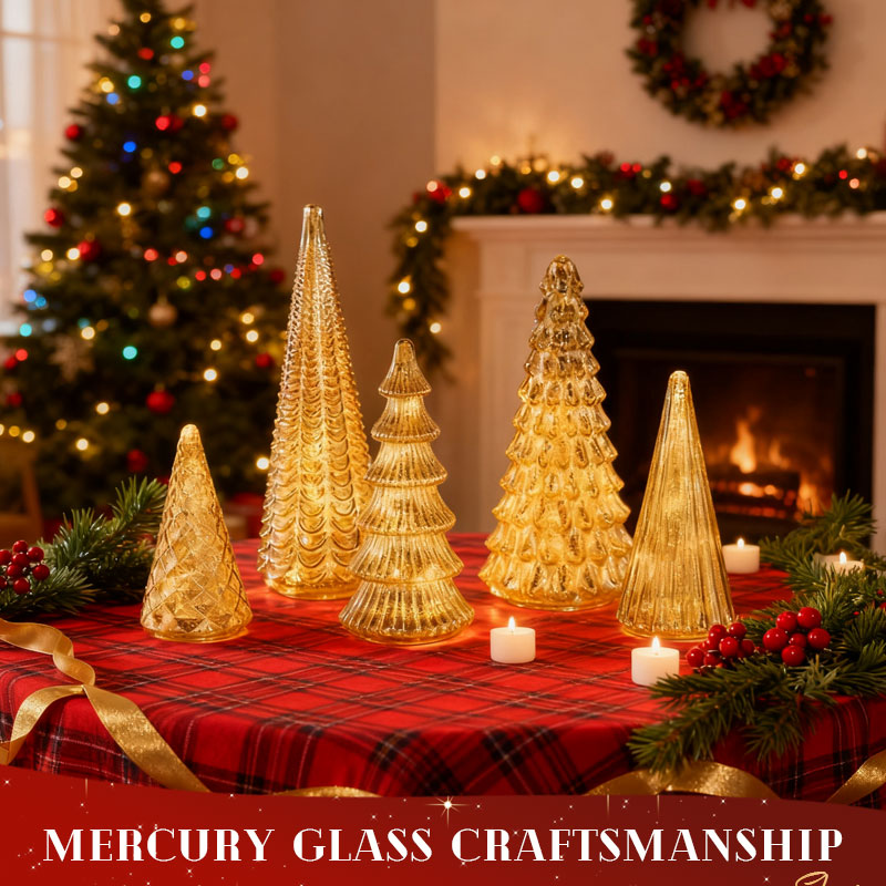 ✨ Schimmernde Weihnachten – 5-teiliges Kristallglas-Baumset mit Lichtern✨