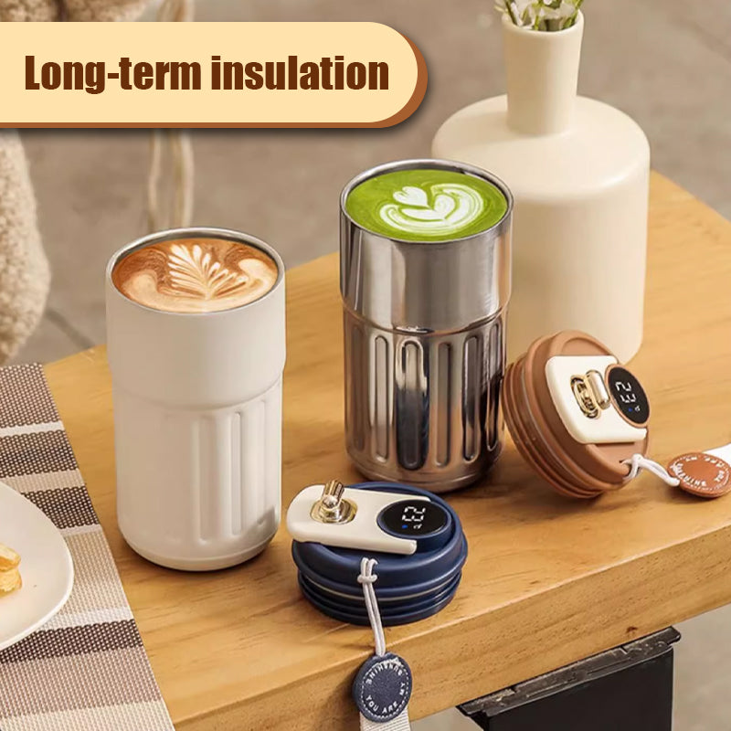 Kaffeethermoskanne mit Temperaturanzeige