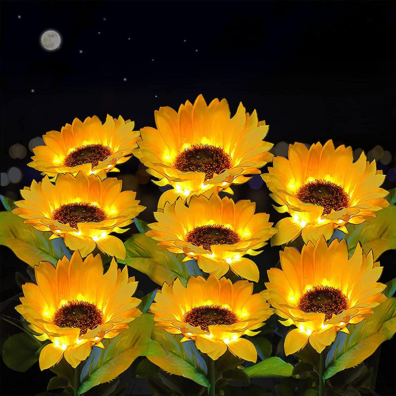 Sonnenblumen-Garten-Rasenlampe (2 Stück)