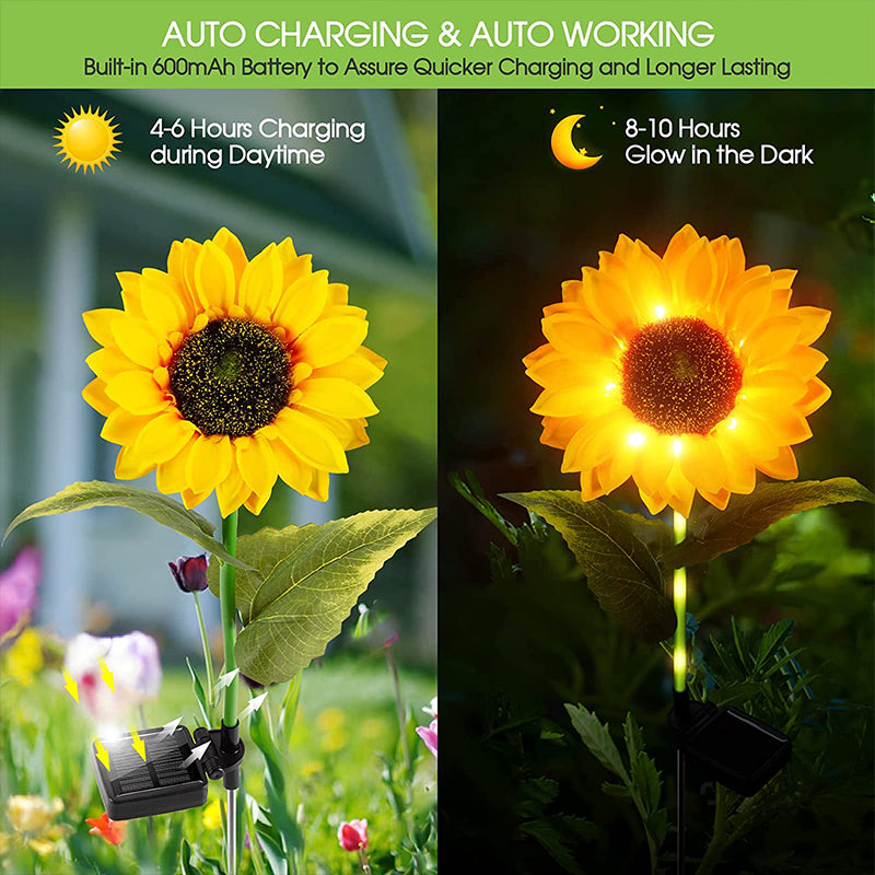 Sonnenblumen-Garten-Rasenlampe (2 Stück)