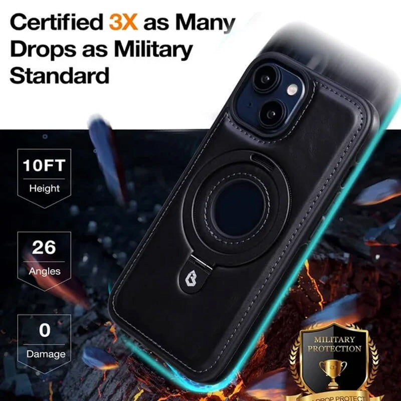 (🎁2024-Hot Sale🎁)Luxuriöse Leder-Telefonhülle mit unsichtbarem Ständer