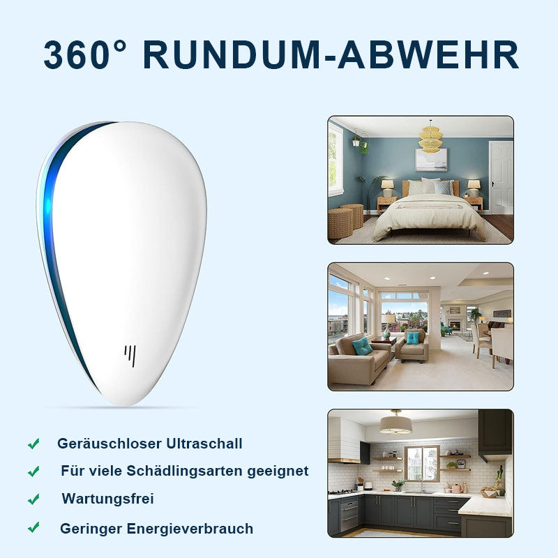 🌿 Leiser Ultraschall-Schädlingsbekämpfer mit Wassertropfen – Sicher · Leise · Intelligent · Niedlich, um Ihr Zuhause zu schützen 🐭🦟🦇