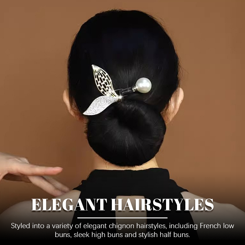 Leichte luxuriöse Duttfrisur Haarschmuck