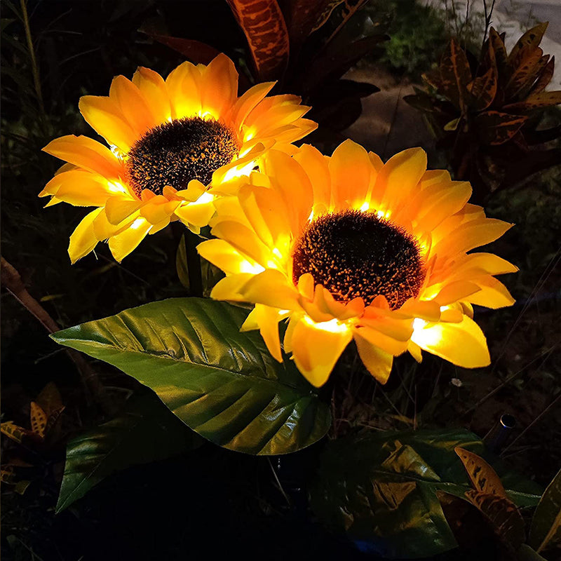 Sonnenblumen-Garten-Rasenlampe (2 Stück)