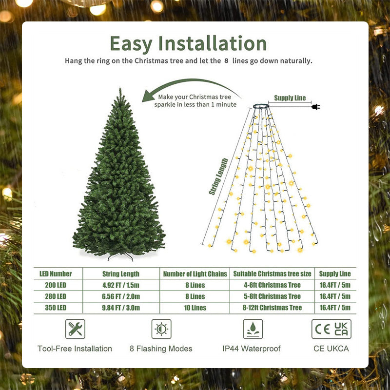 🎄 LED-Ring Fünfzackiger Stern Weihnachtsbaumlicht 🎄