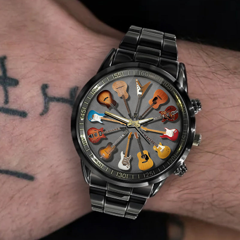 Rock Tag Und Nacht Gitarrenuhr