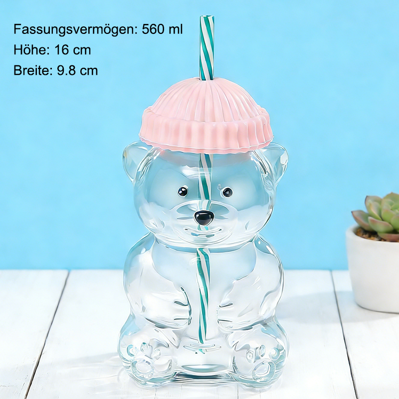 🌲Neujahrsverkauf 🐻Bären-Glasstrohhalmbecher🔥