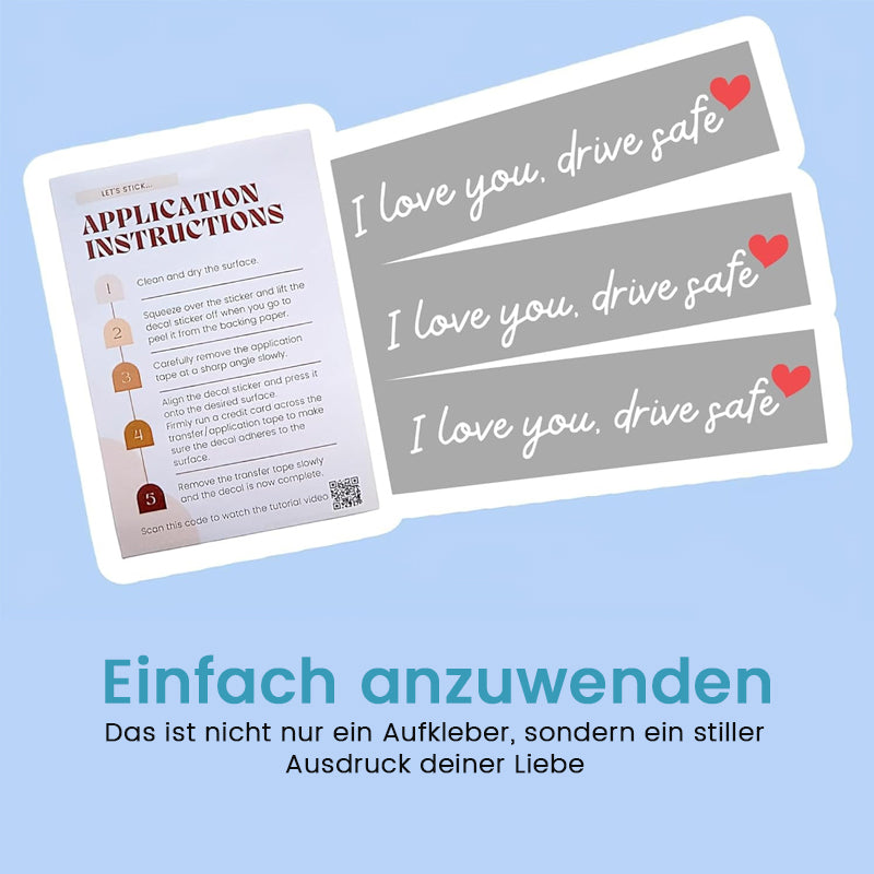 „Ich liebe dich, fahr vorsichtig“ Spiegelaufkleber