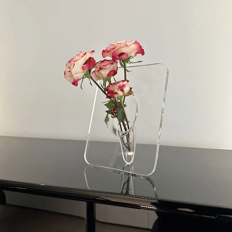 Acryl-Fotorahmen, Vase, Blumenarrangement