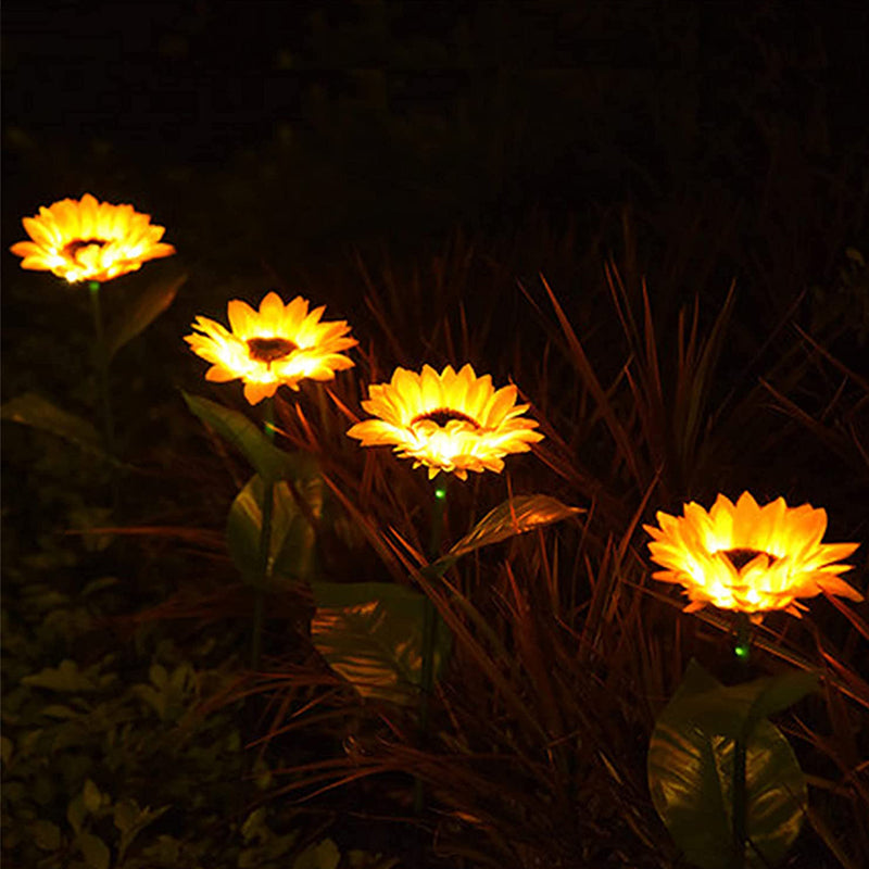 Sonnenblumen-Garten-Rasenlampe (2 Stück)