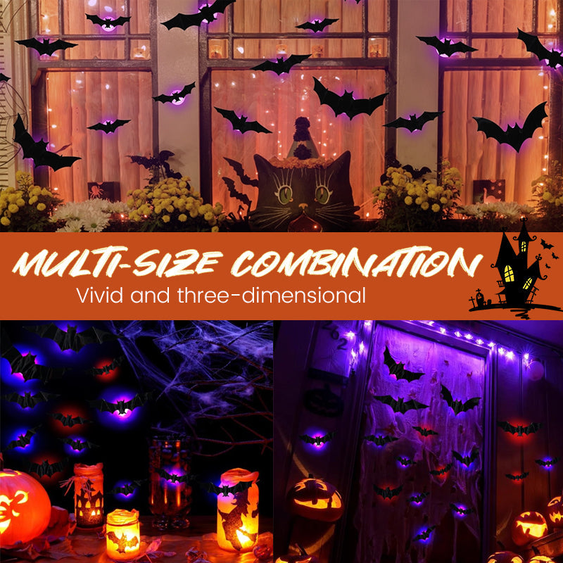 🦇LED-leuchtende Fledermausgruppe