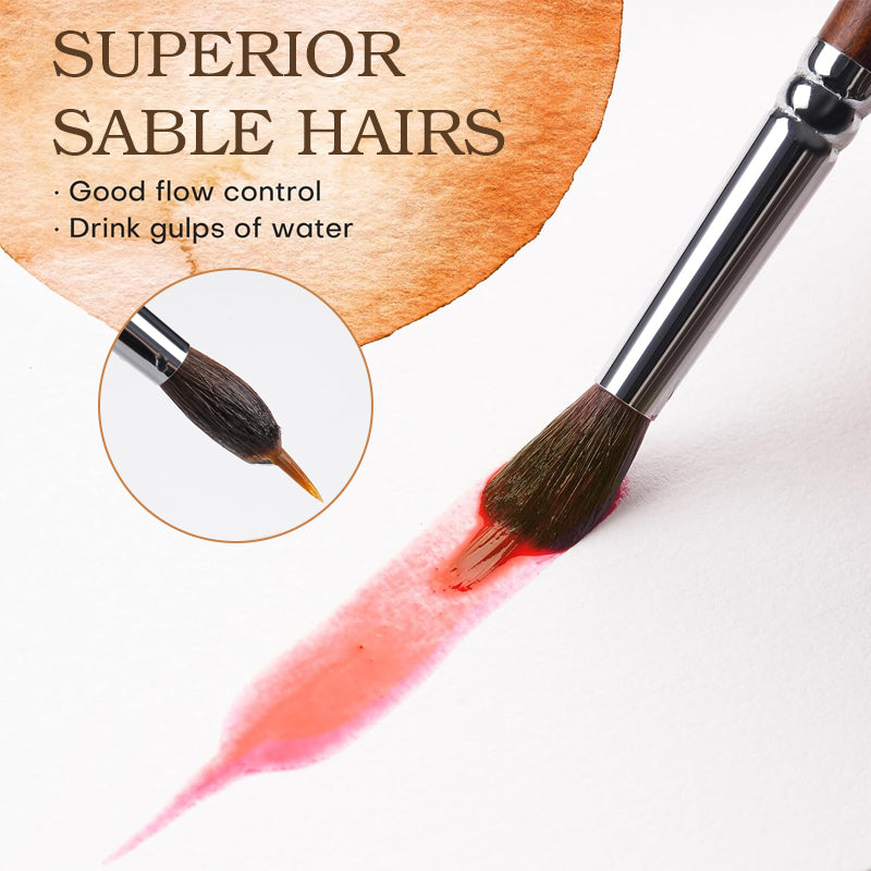 Fuumuui Professional Sable Pinsel mit verlängerten Spitzen