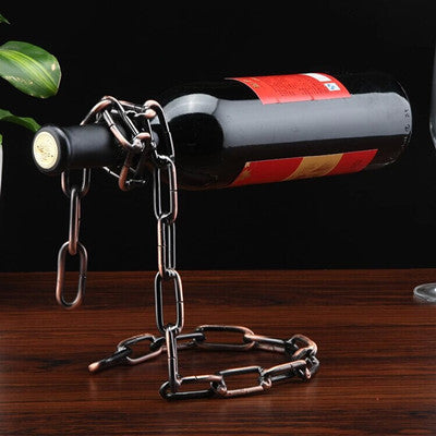 Weinflaschenhalter mit Kettengliedern