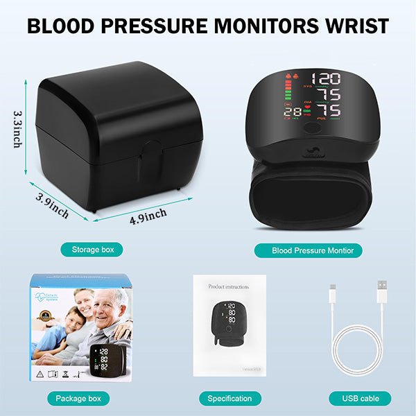 Wrist Blood Pressure Monitor with Digital LCD Screen