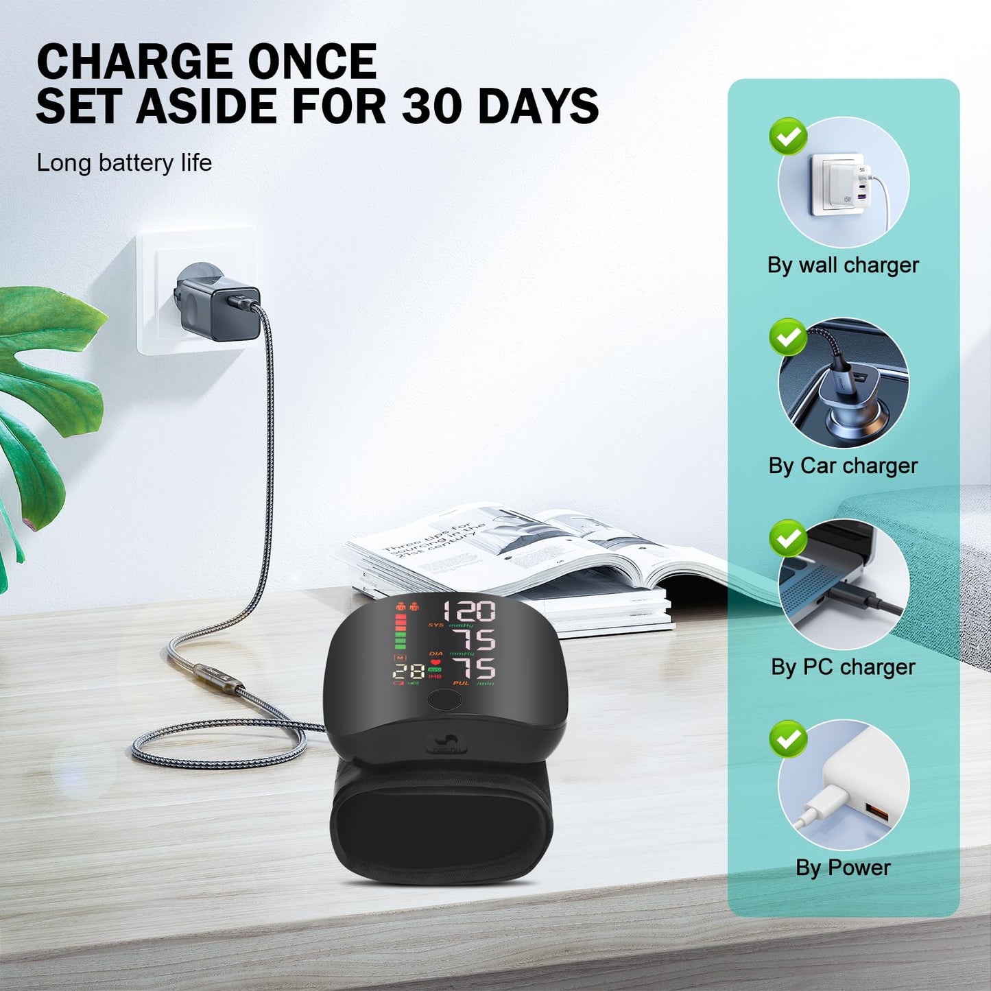 Wrist Blood Pressure Monitor with Digital LCD Screen