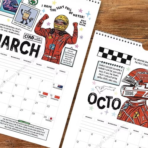 🏎️📅F1 Scrapbook Rennkalender 2026 — Der ultimative Wandkalender für Rennsportfans
