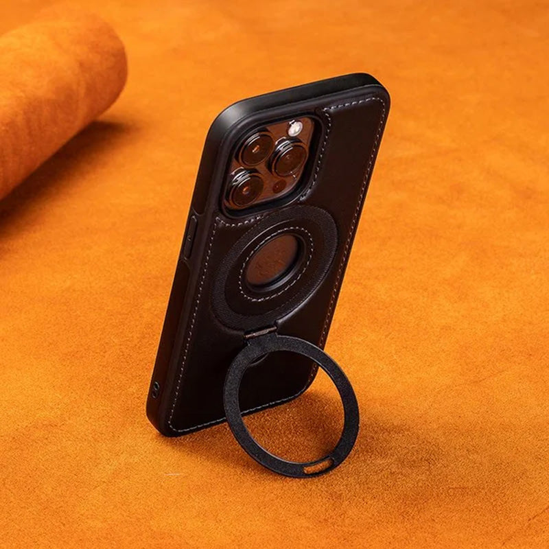(🎁2024-Hot Sale🎁)Luxuriöse Leder-Telefonhülle mit unsichtbarem Ständer