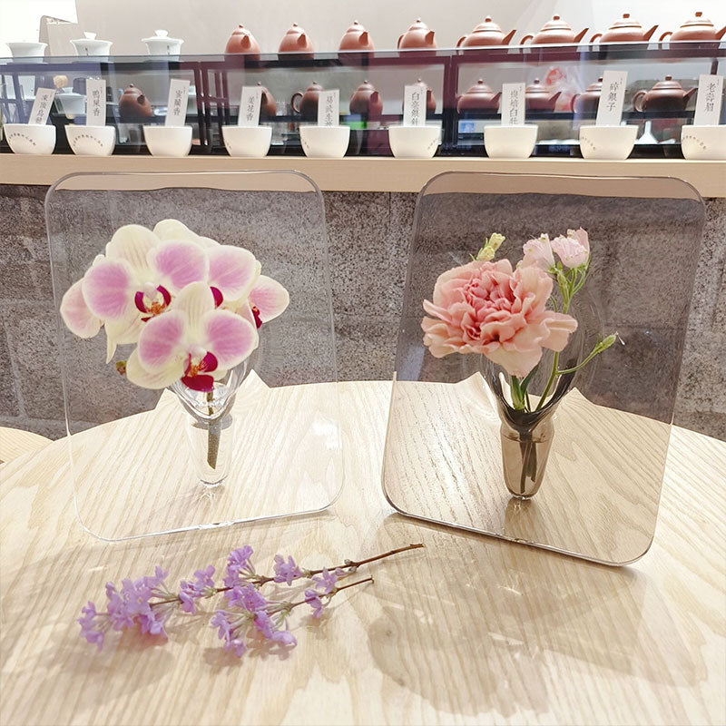 Acryl-Fotorahmen, Vase, Blumenarrangement