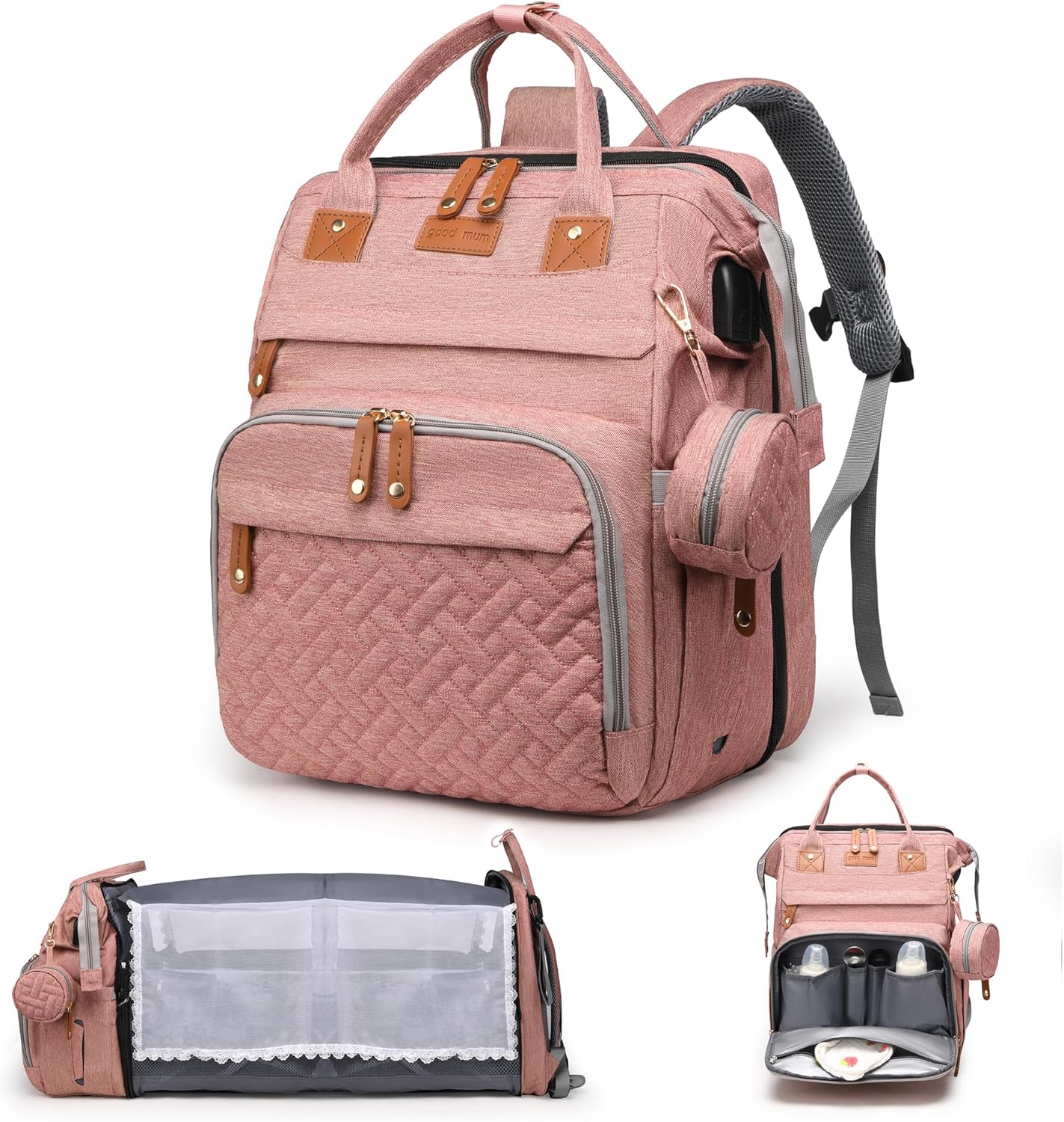 Wickeltaschen-Rucksack mit Wickelstation
