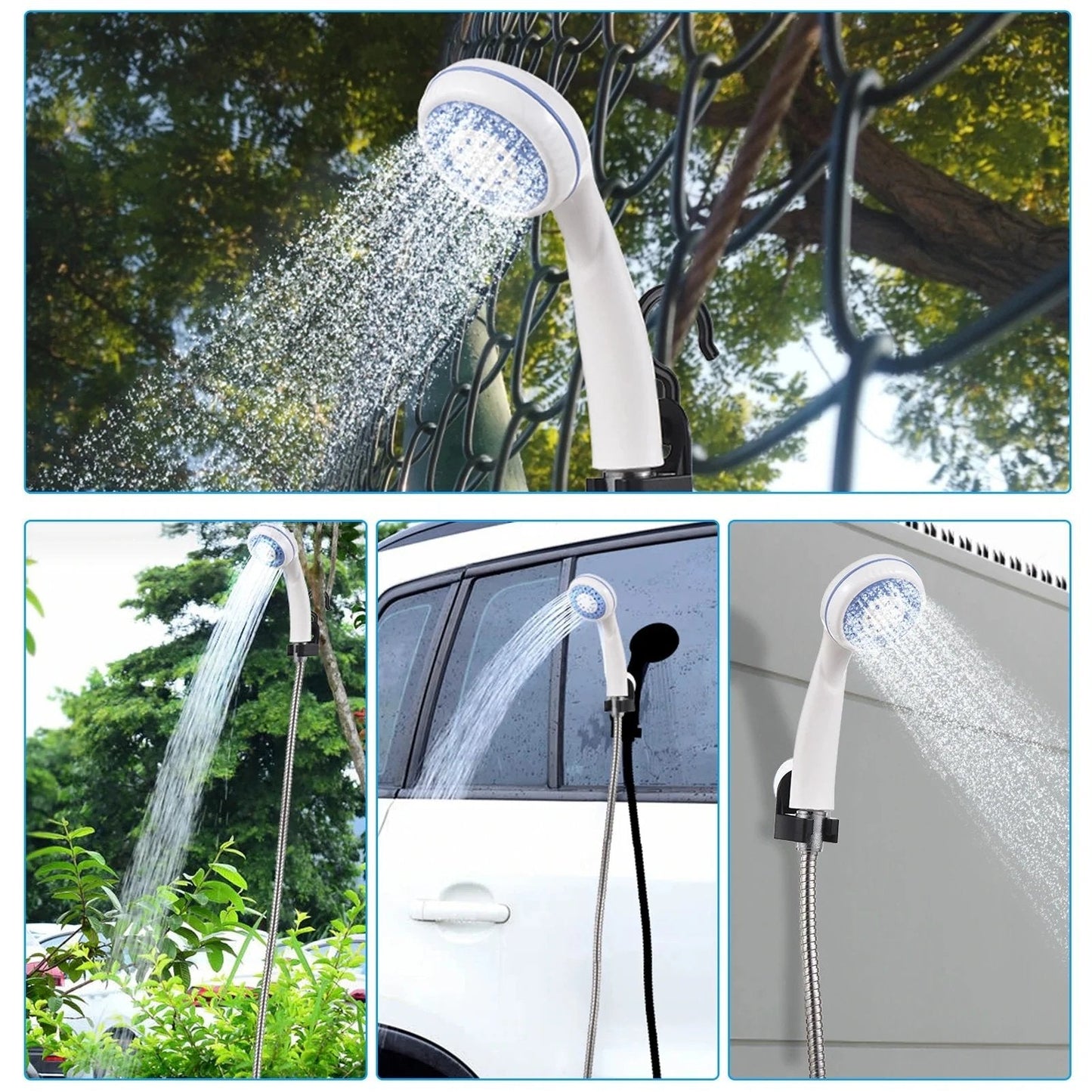 🚿 Bleiben Sie draußen frisch – Tragbare Campingdusche mit einstellbarem Durchfluss – Für eine einfache und bequeme Reinigung im Freien!