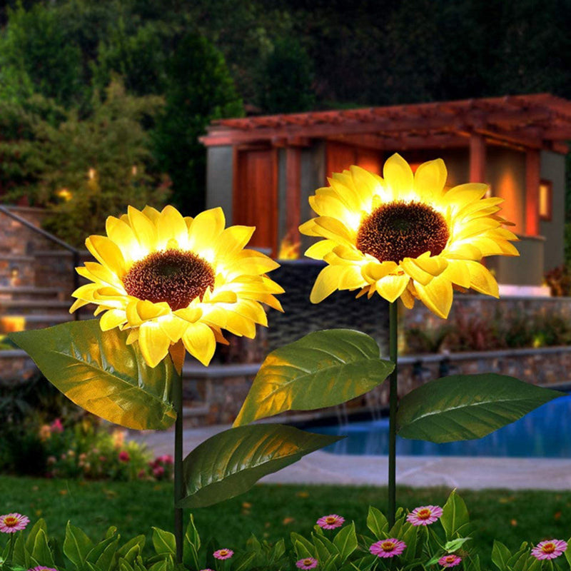 Sonnenblumen-Garten-Rasenlampe (2 Stück)