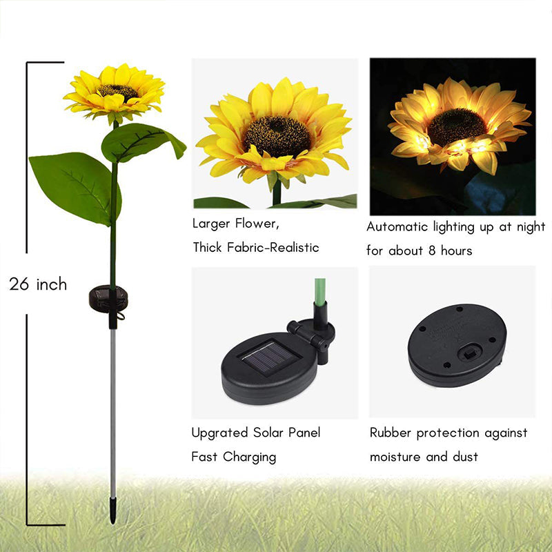 Sonnenblumen-Garten-Rasenlampe (2 Stück)