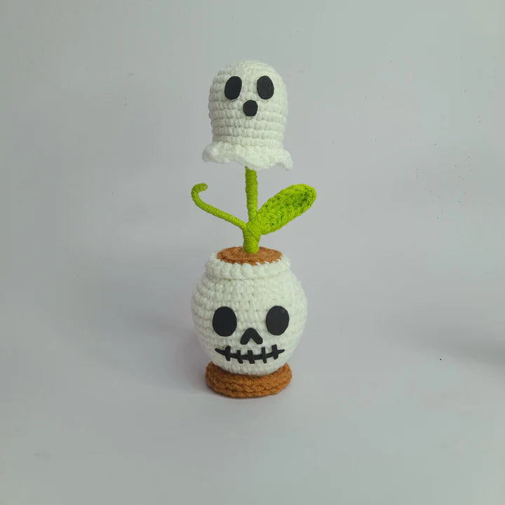 Halloween Totenkopf Pflanzgefäß Set Häkelanleitung