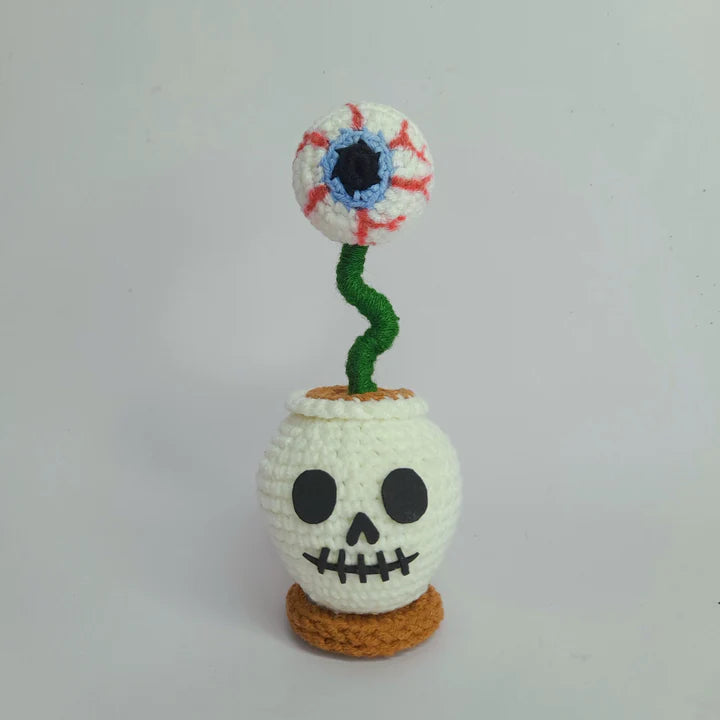 Halloween Totenkopf Pflanzgefäß Set Häkelanleitung