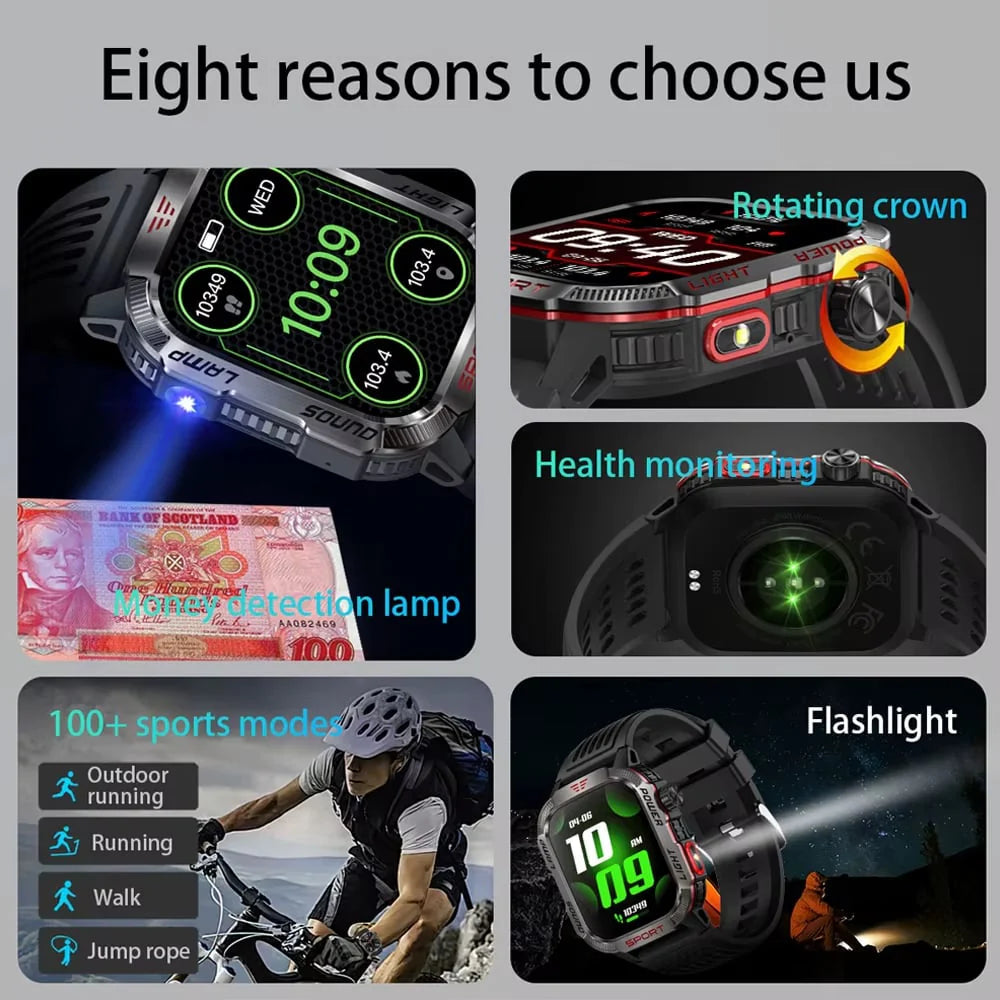 đ„ Letzter Tag 50 % RABATT âMilitĂ€rische Outdoor-Sport-Smartwatch fĂŒr Herren fĂŒr Android und iOS