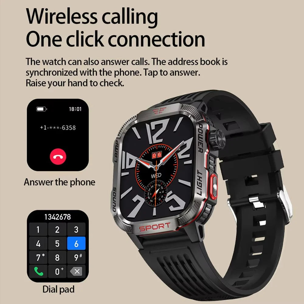 đ„ Letzter Tag 50 % RABATT âMilitĂ€rische Outdoor-Sport-Smartwatch fĂŒr Herren fĂŒr Android und iOS