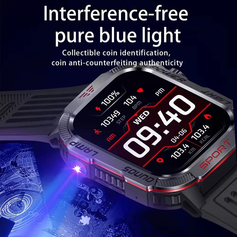 đ„ Letzter Tag 50 % RABATT âMilitĂ€rische Outdoor-Sport-Smartwatch fĂŒr Herren fĂŒr Android und iOS