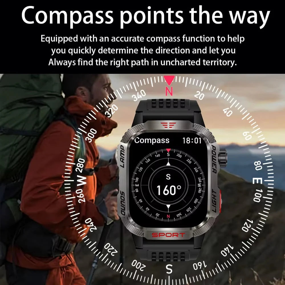 đ„ Letzter Tag 50 % RABATT âMilitĂ€rische Outdoor-Sport-Smartwatch fĂŒr Herren fĂŒr Android und iOS